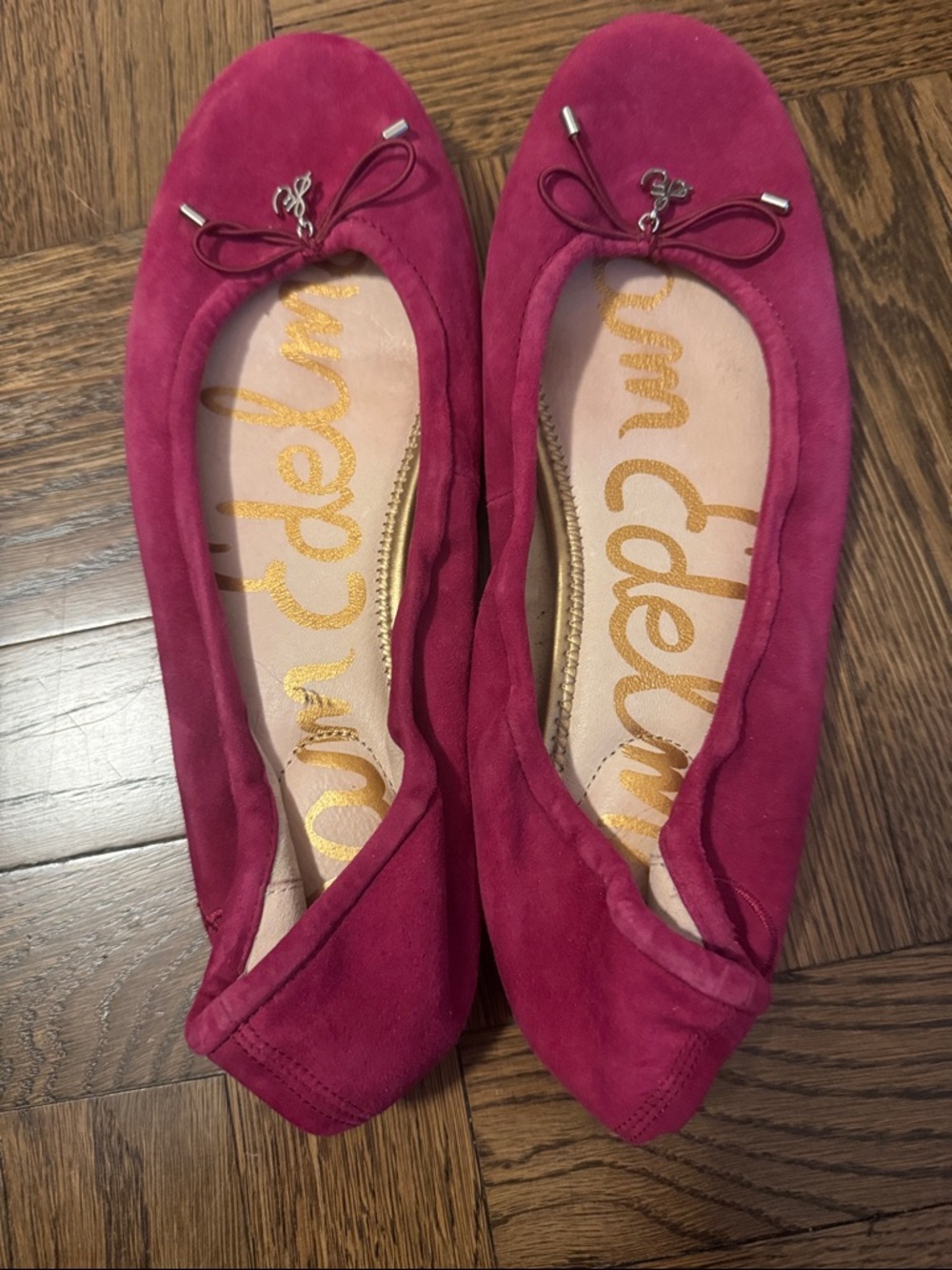 Sam Edelman Fuchsia Suede Ballet Flats with Bow